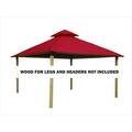 Acacia 12 sq. ft. Gazebo Roof Framing & Mounting Kit with Cardinal Red Outdura Canopy AGOK12- CARDINAL RED